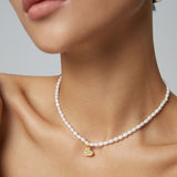 Lustrous Heart Charm Pearl Necklace | Fiore Di Perle