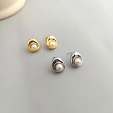 Radiant Orb Pearl Stud Earrings | Fiore Di Perle