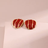 Scarlet Wave Enamel Studs | Fiore Di Perle