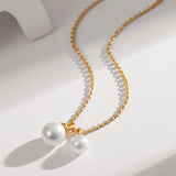 Elegant Duo Pearl Necklace | Fiore Di Perle