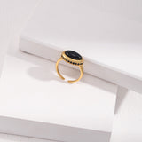 Ovale Black Onyx Ring | Fiore Di Perle