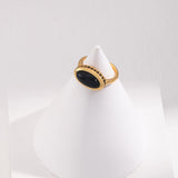 Ovale Black Onyx Ring | Fiore Di Perle