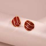 Scarlet Wave Enamel Studs | Fiore Di Perle