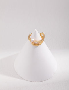 Opulent Wave Pearl Ring | Fiore Di Perle